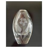 Collection of 7 Small Cut Glass Bud Vases and Candy Dish including Orrefors Sweden