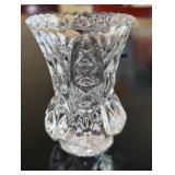 Collection of 7 Small Cut Glass Bud Vases and Candy Dish including Orrefors Sweden