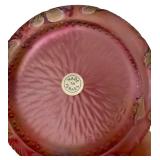 Pink Art Glass Decanters, Goblets, Wine Set, and Serving Plate