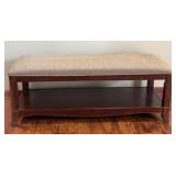 Upholstered Bench with Lower Shelf