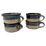 Vintage Wood Serveware & Studio Pottery Soup Mugs Collection