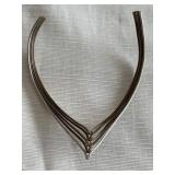 Vintage Three-Tone Metal Collar Necklace