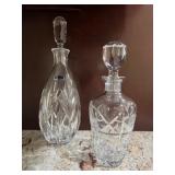 Pair of Cut Crystal Decanters with Stoppers