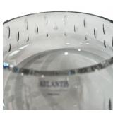 Atlantis Portugal Crystal Glass Bowl with Etched Dot Pattern