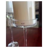 Set of 3 Krosno Poland Glass Hurricane Candle Holders with Pillar Candles