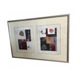 Framed Abstract Double Print by Art Holdings