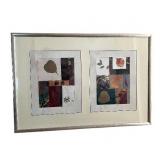 Framed Abstract Double Print by Art Holdings
