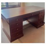 Four Piece Wood Office Suite - Desk with Credenza and Hutch with Extra Storage