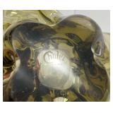 Chalet Mid-Century Green Art Glass Centerpiece Bowl