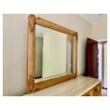 Thomasville Dresser with Marble Top and Ornate Mirror