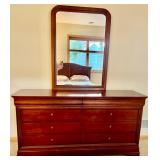 Impressions by Thomasville Dresser with Mirror, 8 Drawers, Cherry Finish