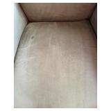 Pair of Precedent Barrel-Back Swivel Armchairs in Brown Upholstery