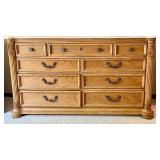 Thomasville Dresser with Marble Top and Ornate Mirror