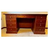 Four Piece Wood Office Suite - Desk with Credenza and Hutch with Extra Storage
