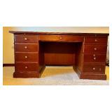 Four Piece Wood Office Suite - Desk with Credenza and Hutch with Extra Storage