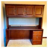 Four Piece Wood Office Suite - Desk with Credenza and Hutch with Extra Storage