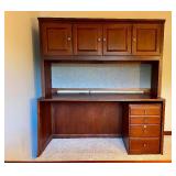 Four Piece Wood Office Suite - Desk with Credenza and Hutch with Extra Storage