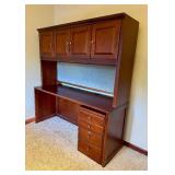 Four Piece Wood Office Suite - Desk with Credenza and Hutch with Extra Storage
