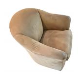 Pair of Precedent Barrel-Back Swivel Armchairs in Brown Upholstery