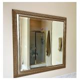 Beaded Edge Wall Mirror with Gold Frame