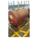 Used Red 55 Gallon Steel Storage Tank with Stand