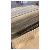 Pallet of Assorted Pegboard Panels and Metal Slatwall Trim