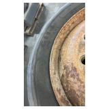 Set of 4 Used Goodyear Commercial Truck Tires with Rusted Steel Rims