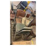 Mixed Lot of Used Metal and Upholstered Stackable Office Chairs