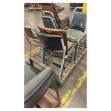 Mixed Lot of Used Metal and Upholstered Stackable Office Chairs