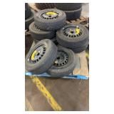 Set of 7 Bridgestone T135/80D16 and 195/65R15 Spare Tires with Steel Rims