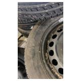 Set of 7 Bridgestone T135/80D16 and 195/65R15 Spare Tires with Steel Rims