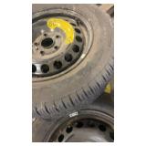 Set of 7 Bridgestone T135/80D16 and 195/65R15 Spare Tires with Steel Rims