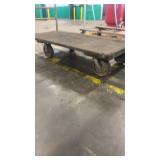 Heavy-Duty Industrial Wood Platform Cart with Wheels