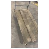 Heavy Duty Wooden Platform Cart with Metal Handle and Swivel Casters