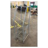 Rolling Metal Warehouse Step Ladder with Handrails