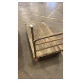 Industrial Wooden Platform Cart with Metal Frame and Casters