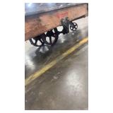 Wooden Industrial Warehouse Cart with Metal Wheels