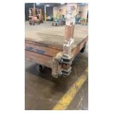 Wooden Industrial Warehouse Cart with Metal Wheels