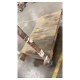 Wooden Industrial Warehouse Cart with Metal Wheels