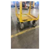 Yellow Two-Shelf Industrial Utility Cart with Wheels
