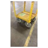 Yellow Two-Shelf Industrial Utility Cart with Wheels