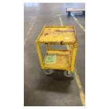 Yellow Two-Shelf Industrial Utility Cart with Wheels