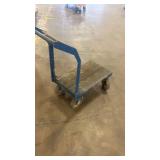 Used Industrial Platform Cart with Metal Frame and Wood Deck