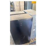 Set of 2 Black Metal 4-Drawer Vertical Filing Cabinets
