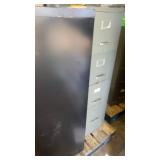 Set of 2 Black Metal 4-Drawer Vertical Filing Cabinets