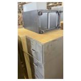 Set of 2 Metal File Cabinets and 1 Metal Storage Drawer