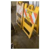 Set of 3 Portable Safety Barricades with Exit and Do Not Enter Signs