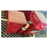 Lot of Biohazard Waste Bins with Fire Extinguisher