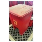 Lot of Biohazard Waste Bins with Fire Extinguisher