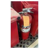 Lot of Biohazard Waste Bins with Fire Extinguisher